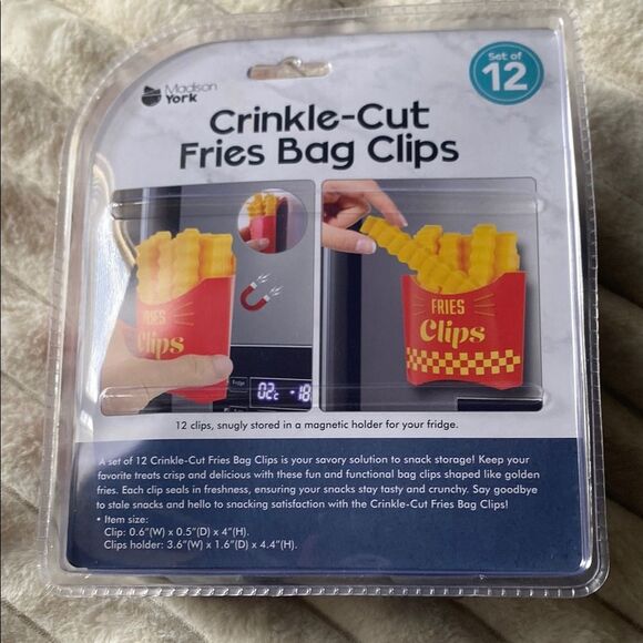 Crinkle-Cut Fries Bag Clips - Set of 12 - Picture 2 of 2